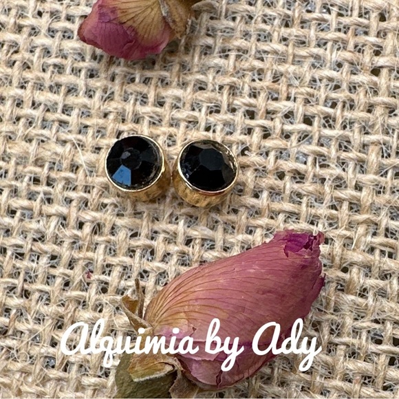 Gold and citrine charms earrings luxury minimalist - Picture 1 of 1